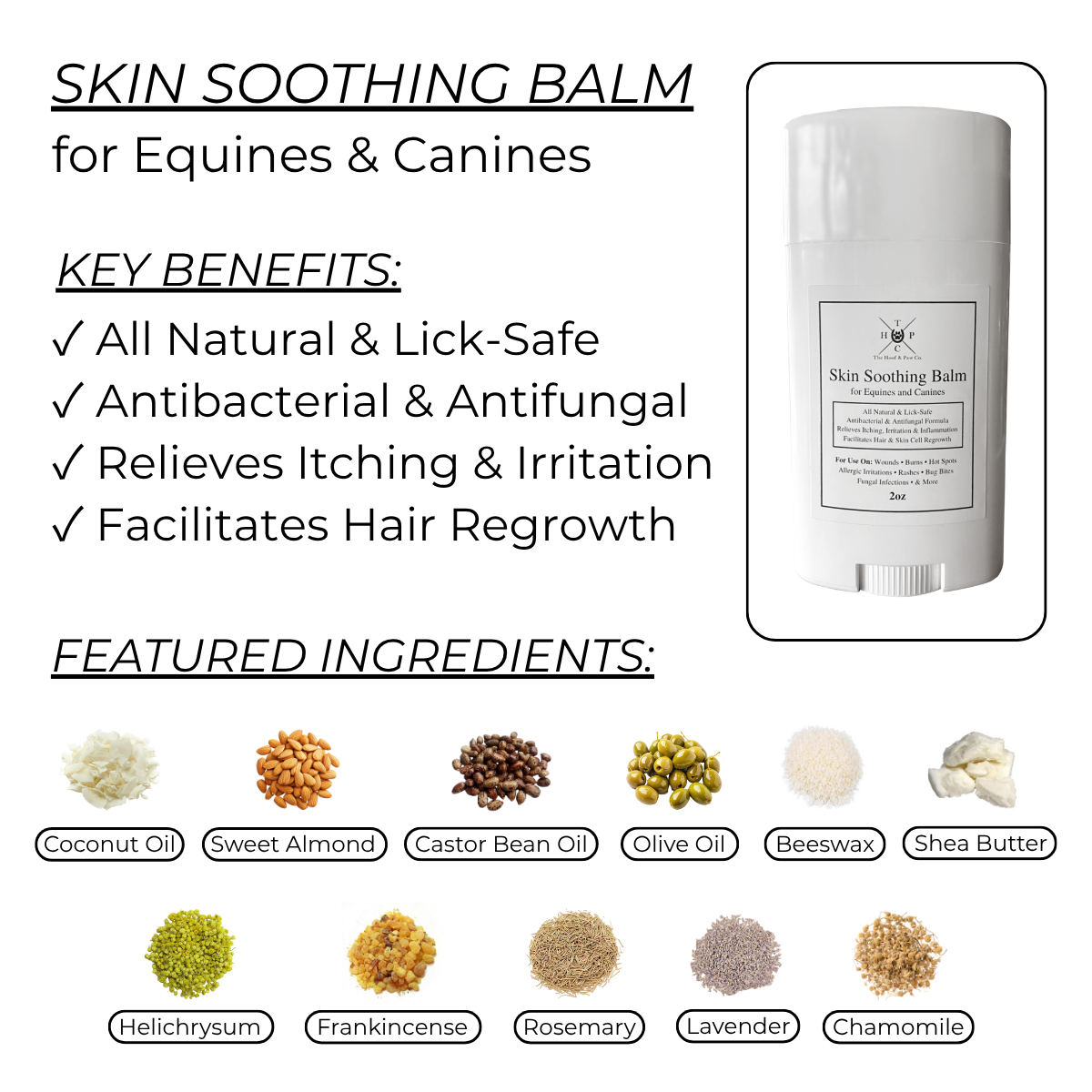Skin Soothing Balm for Dogs & Horses - 2oz